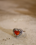 Agate silver925 heart shape ring