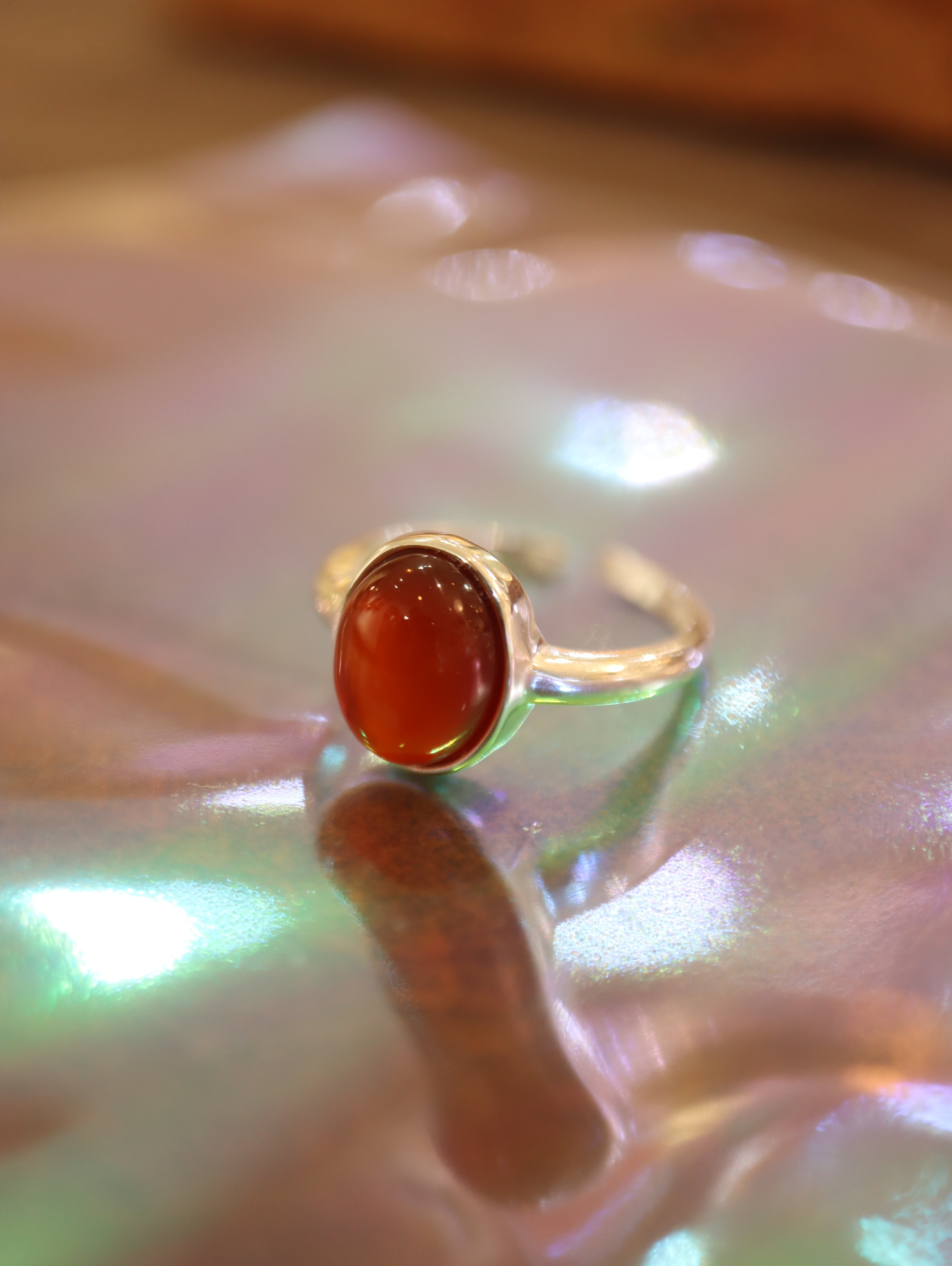 Gemstone 925 Silver open size ring