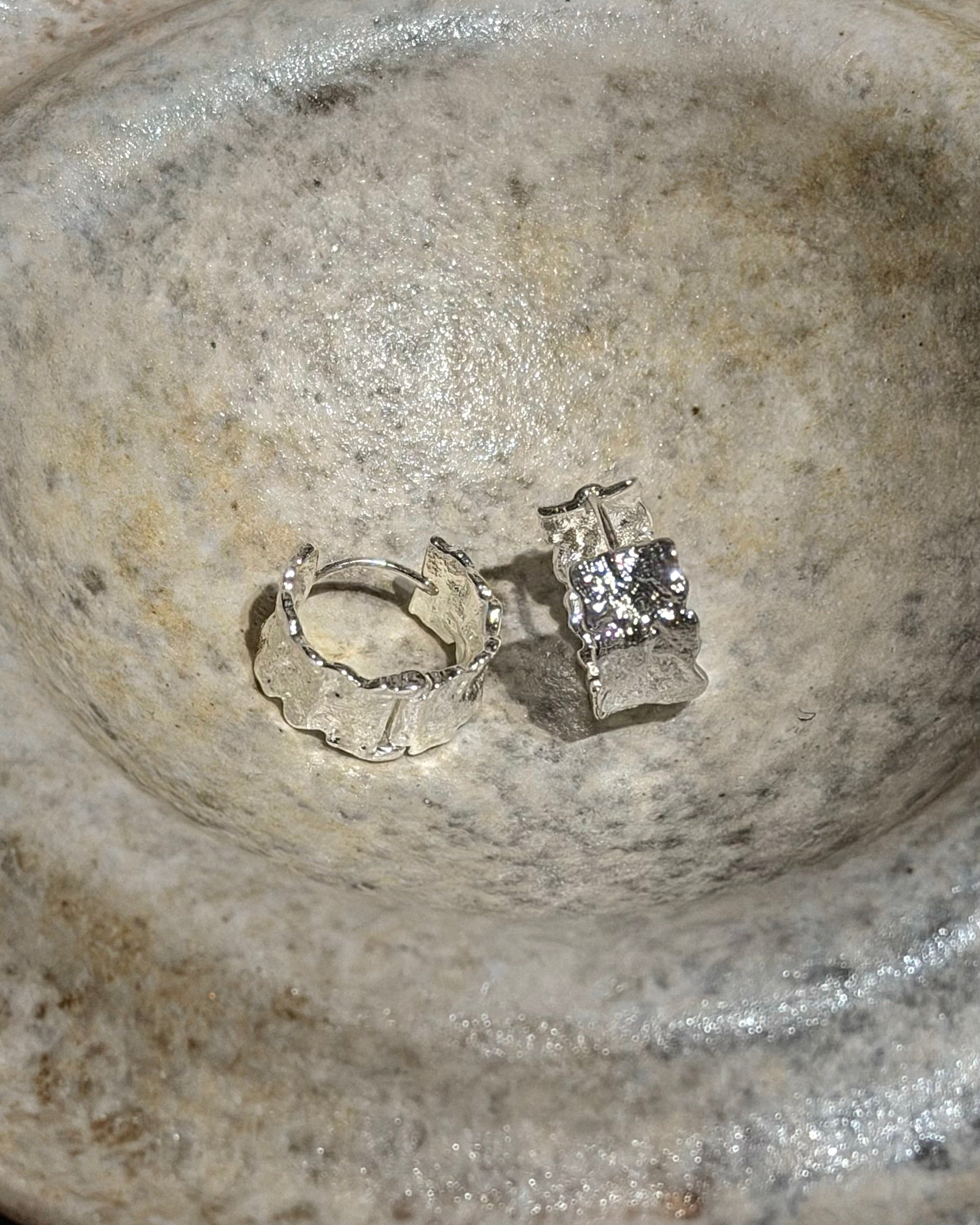 Crumpled Foil Hoop Earrings