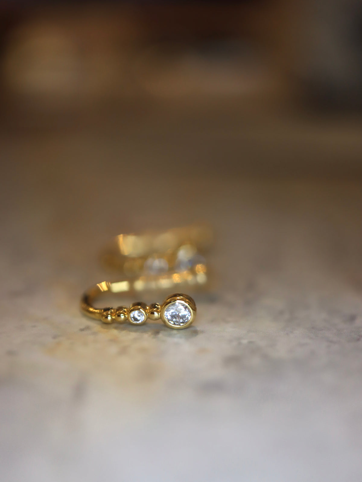 Double stud mini ear clips (pair)