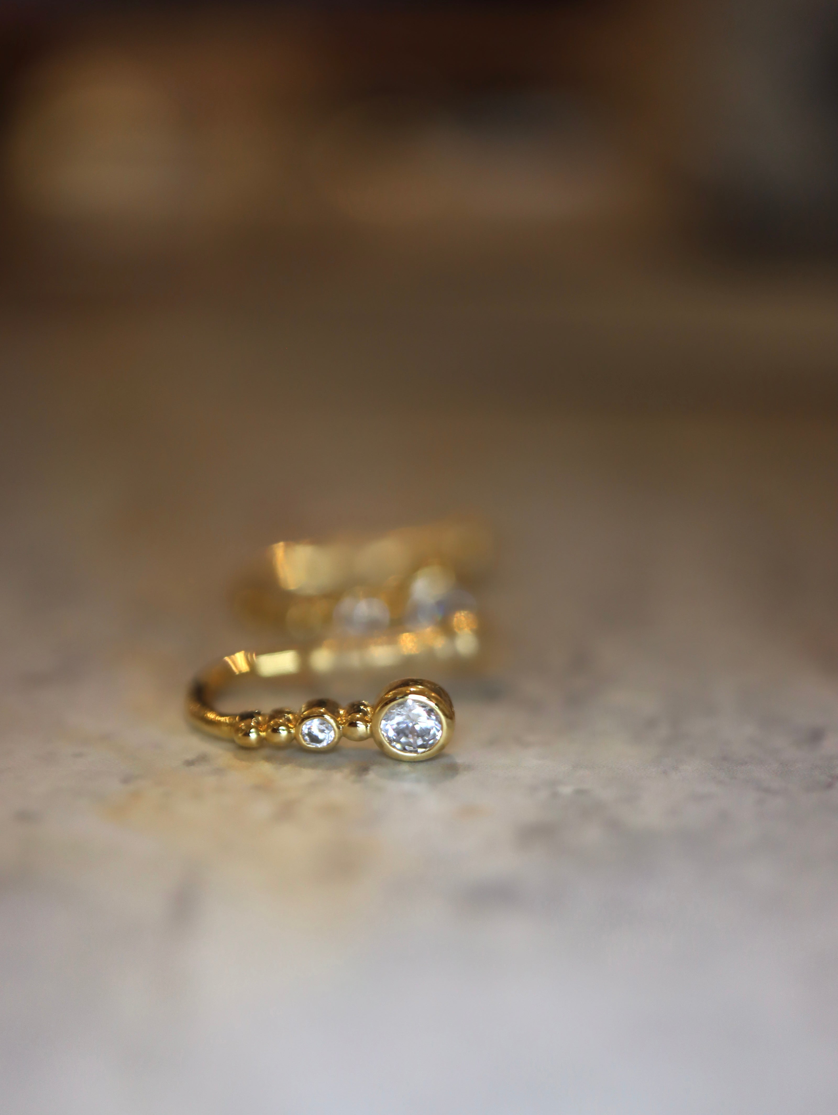 Double stud mini ear clips (pair)