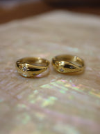 Sparkling cz hinged hoop earrings