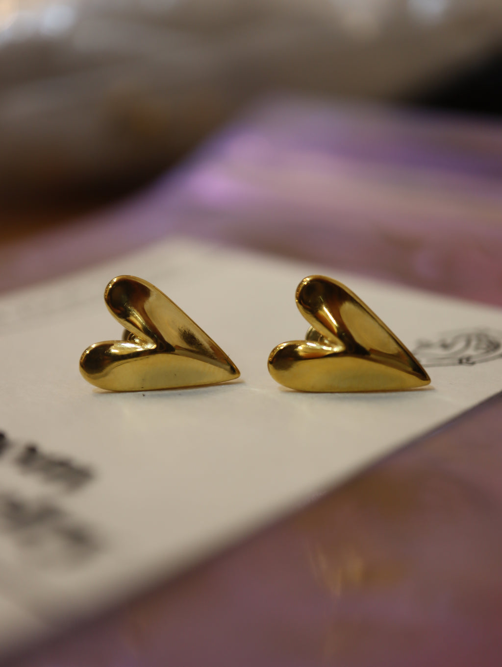 Elongated Heart stainless steel earrings