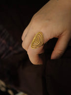 Oval spiral stainless steel ring