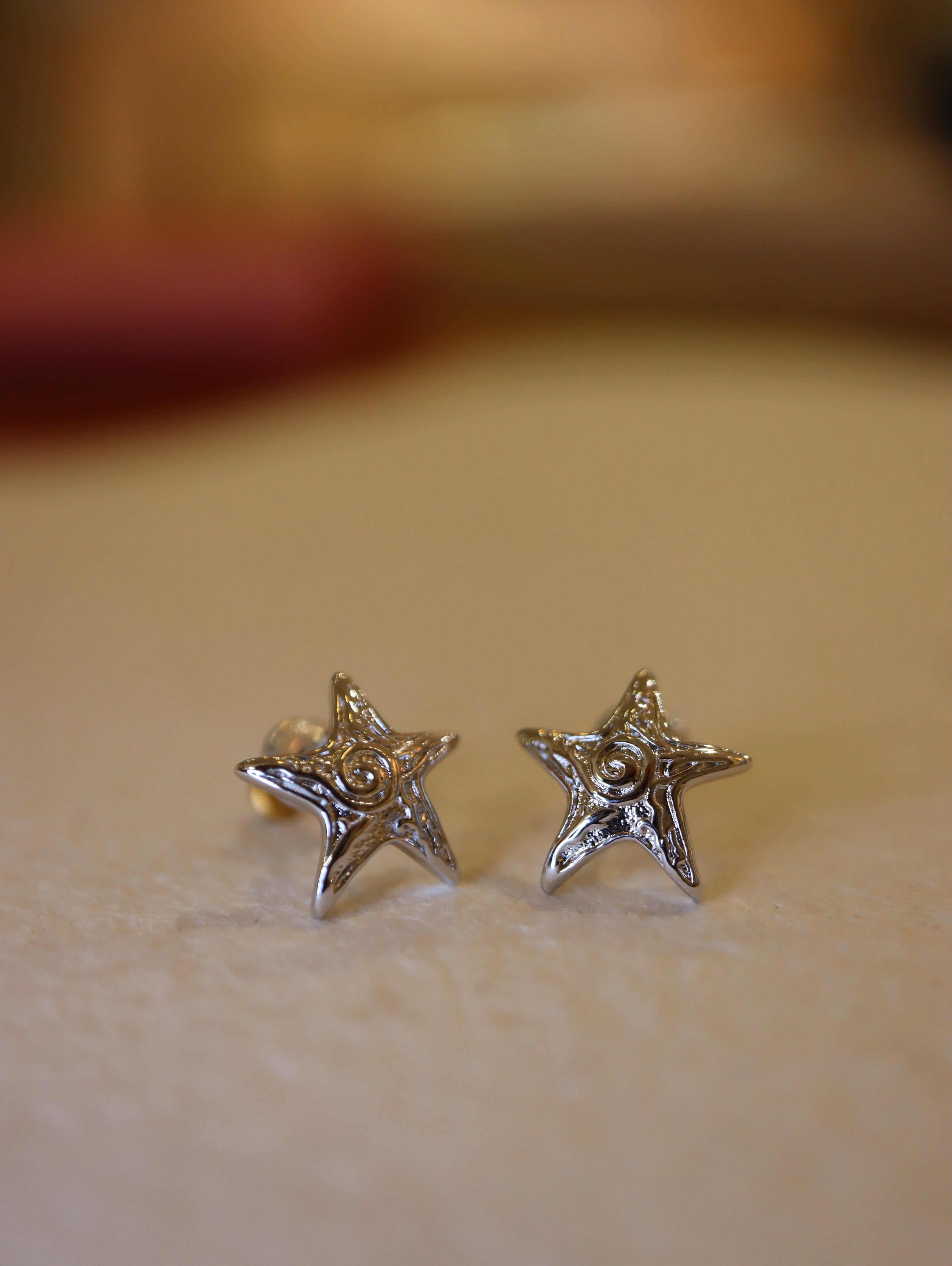 Starlight Spiral Stud Earrings