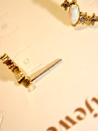 Opal Marquise & CZ Cluster Stud Earrings