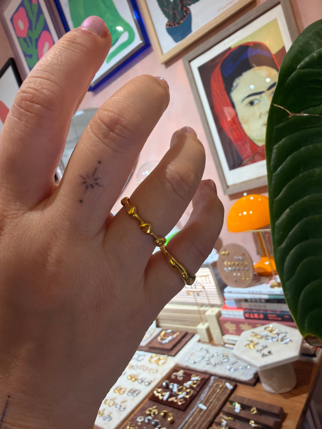 Heart link stainless steel ring