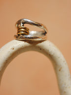 Mix tone handcrafted 925 silver ring