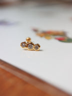 Triple cz silver925 ball back piercing (1pc)
