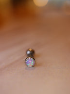 Resin Opal round stud Surguval Steel Piercing (1pc)