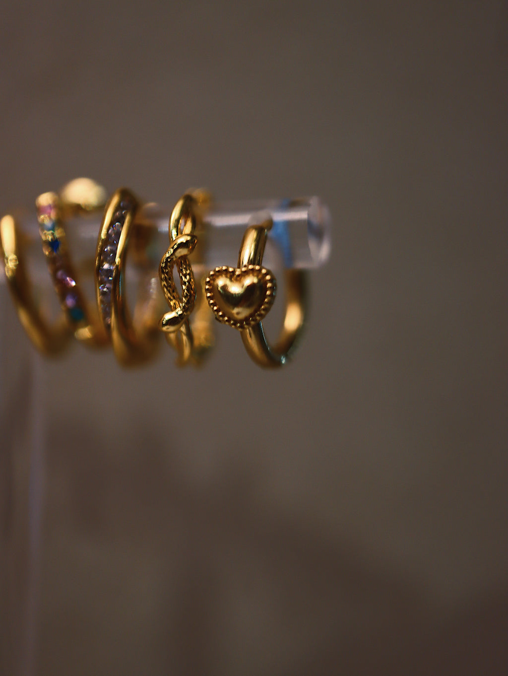 Heart hinged stainless steel hoop earrings