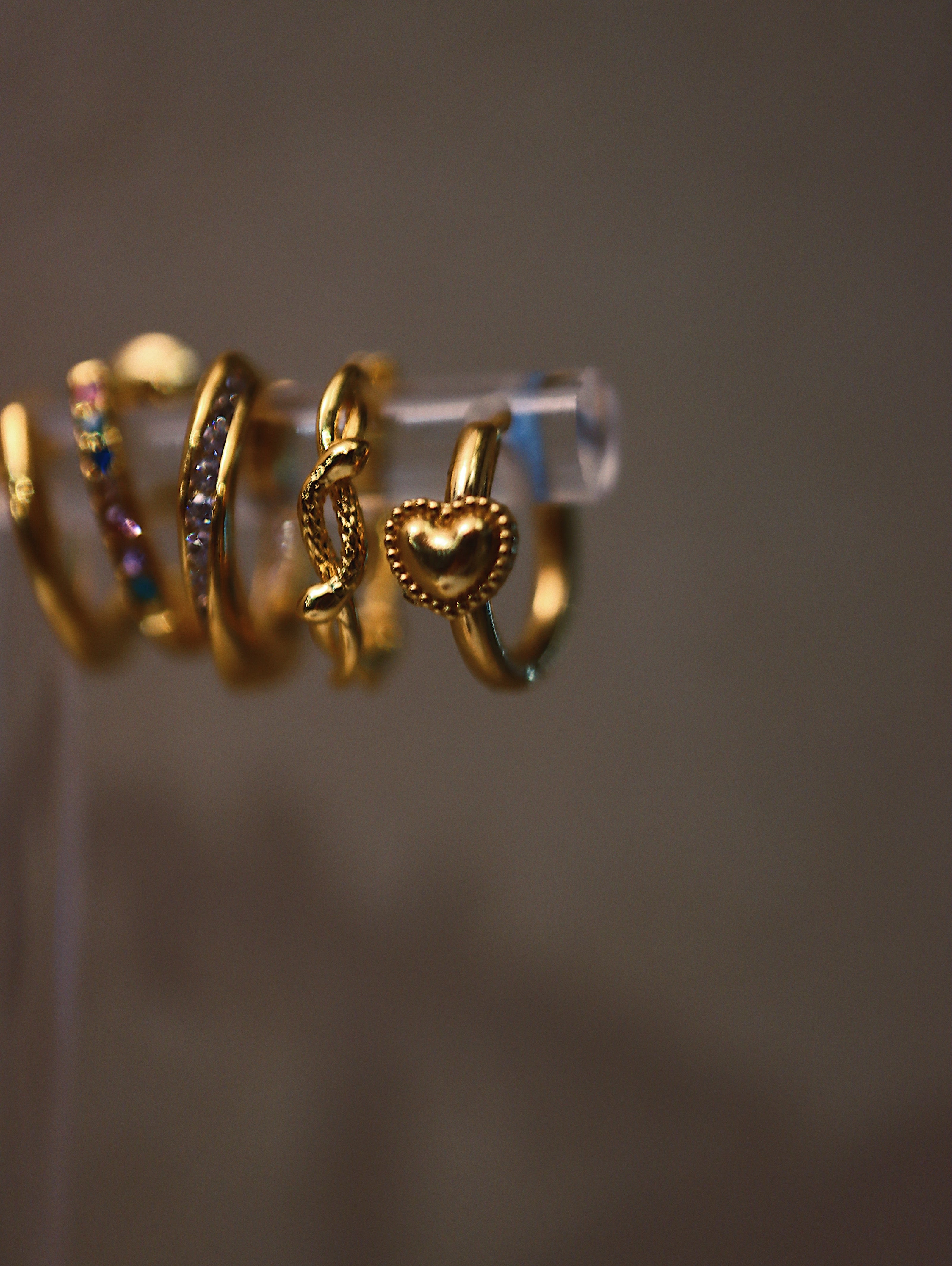 Heart hinged stainless steel hoop earrings
