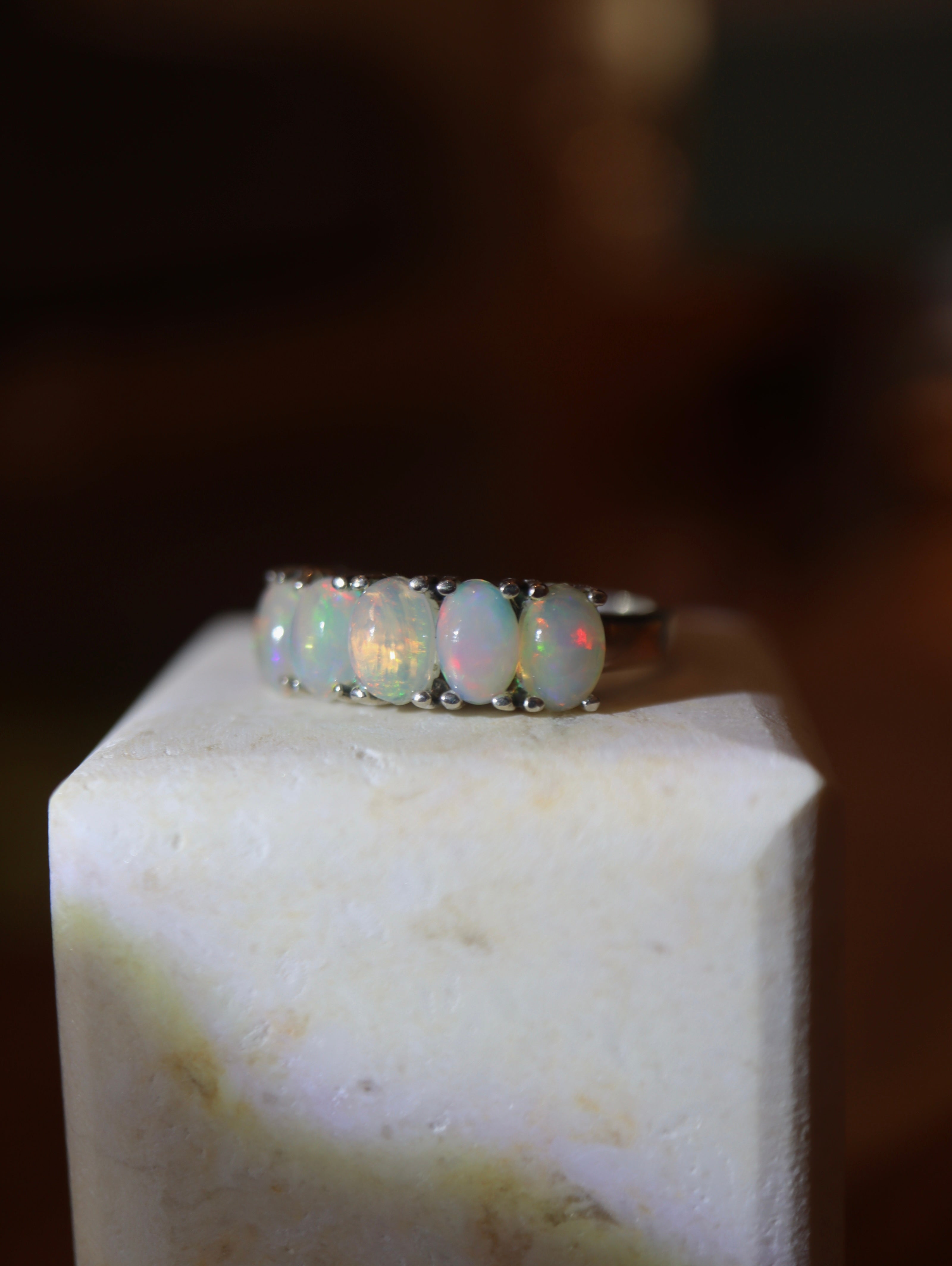 Adularia Ethiopian Opal Band Silver 925 Ring