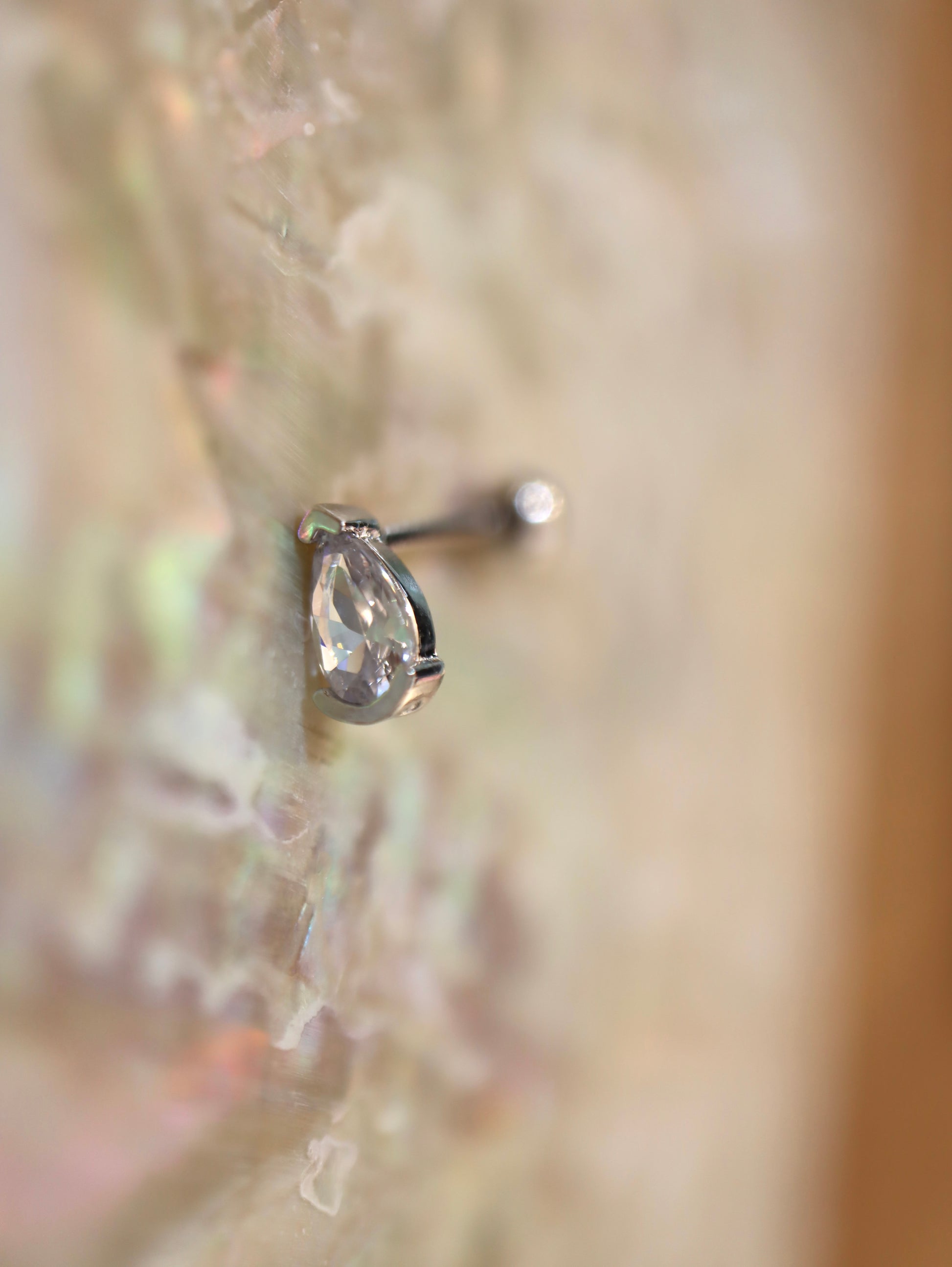 Teardrop 925 silver piercing stud