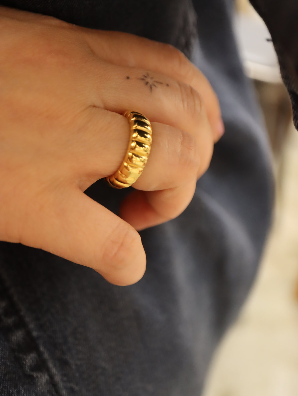 Textura Sol Stainless Steel Ring
