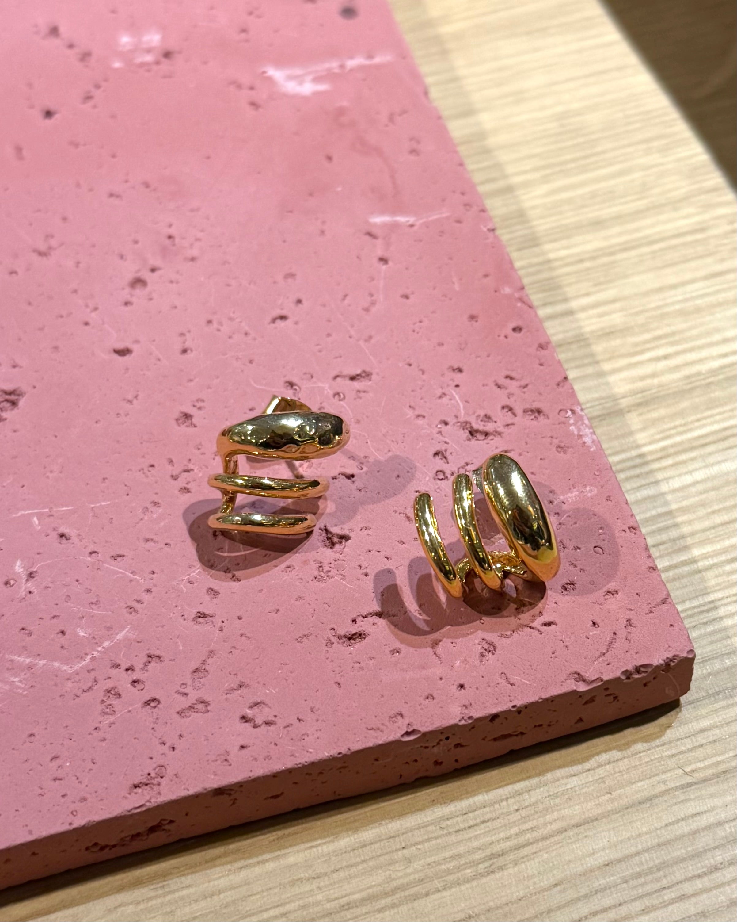 Triple Talon Wrap Brass Earrings