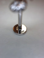 Flat stud flat back 925 silver earring (1pc)