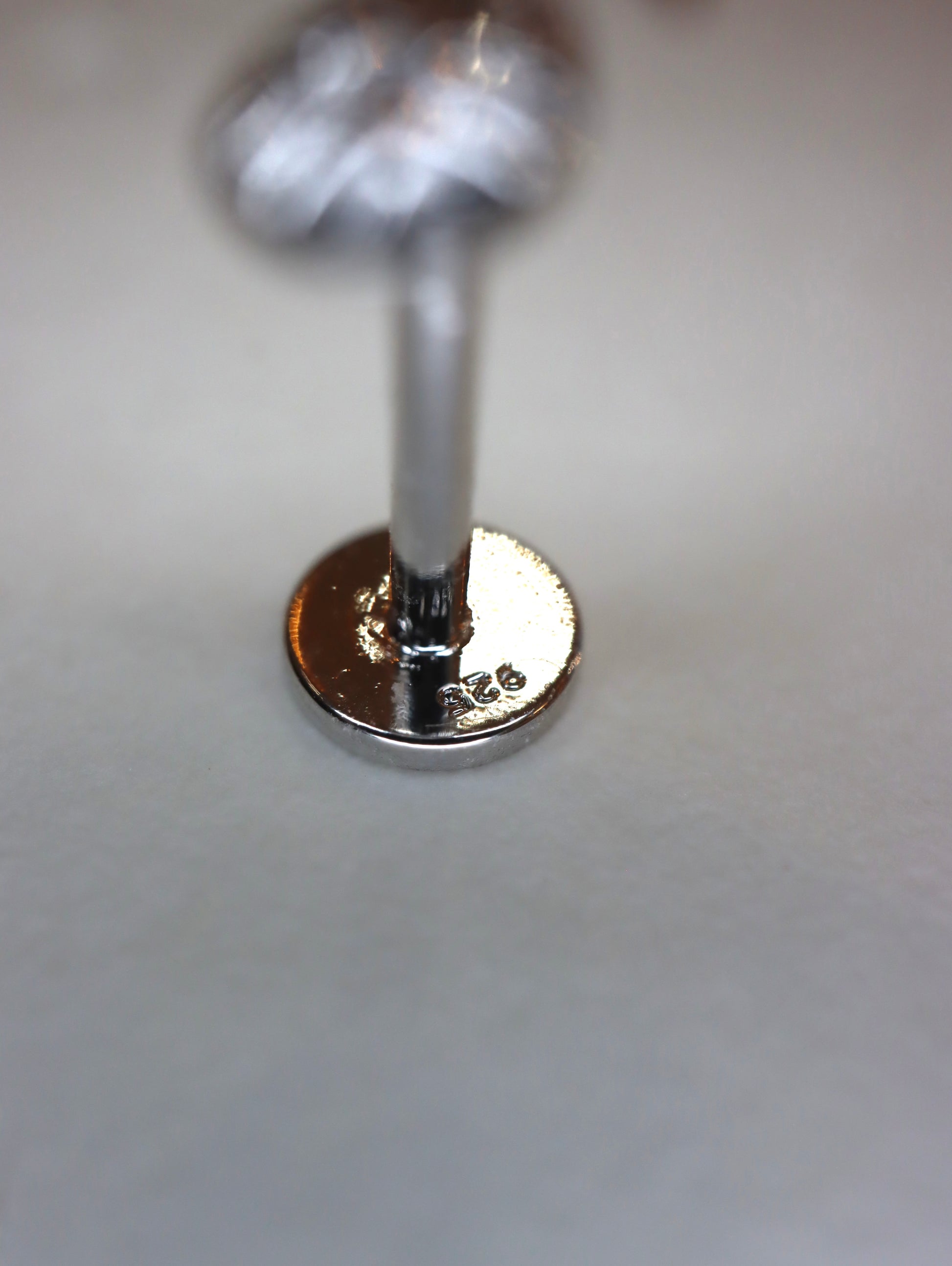 Flat stud flat back 925 silver earring (1pc)