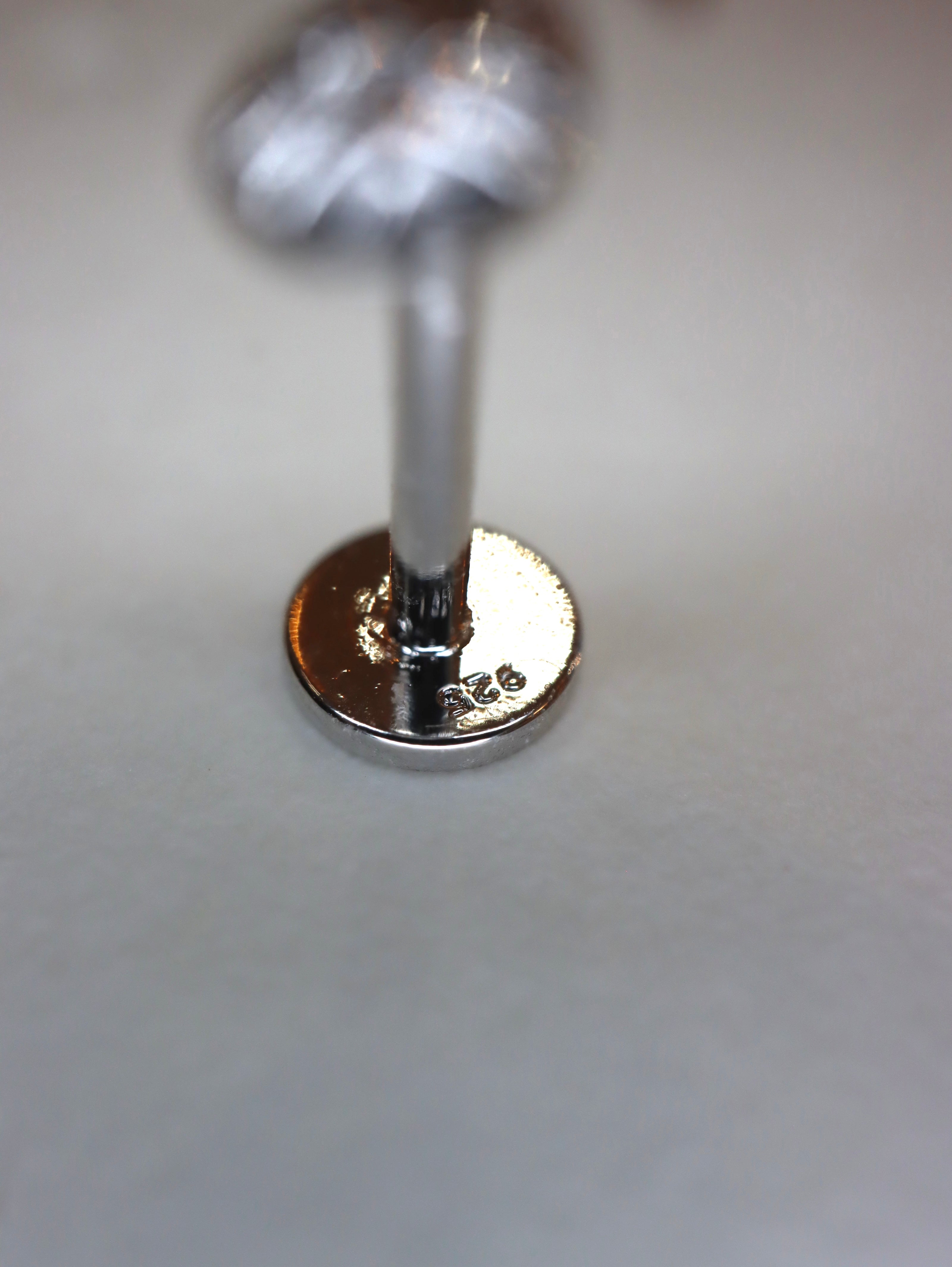 Flat stud flat back 925 silver earring (1pc)