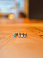 Resin Opal round stud Surguval Steel Piercing (1pc)