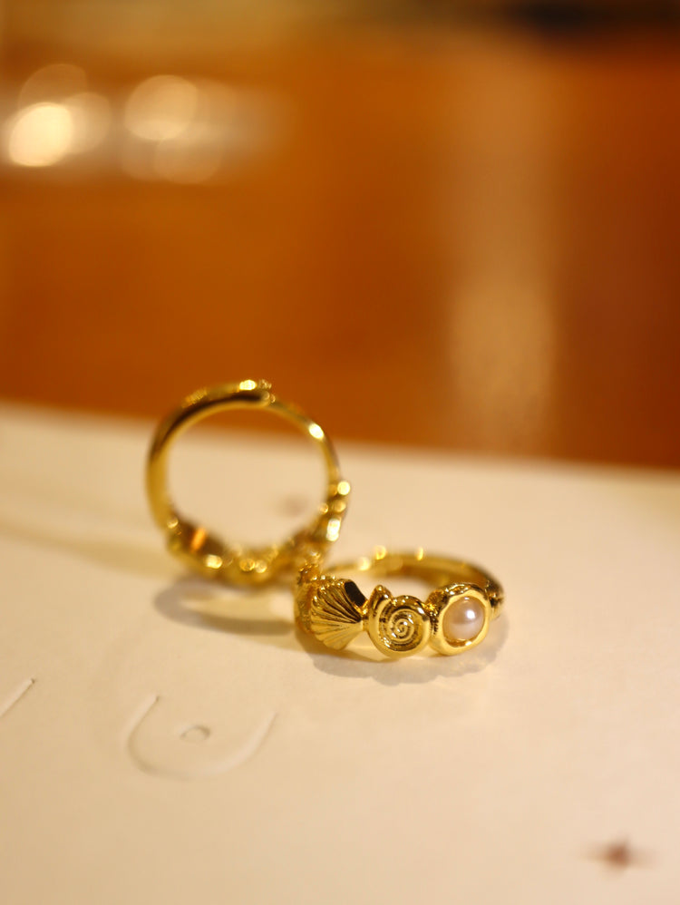 The Shell & Sphere Hoop Earrings