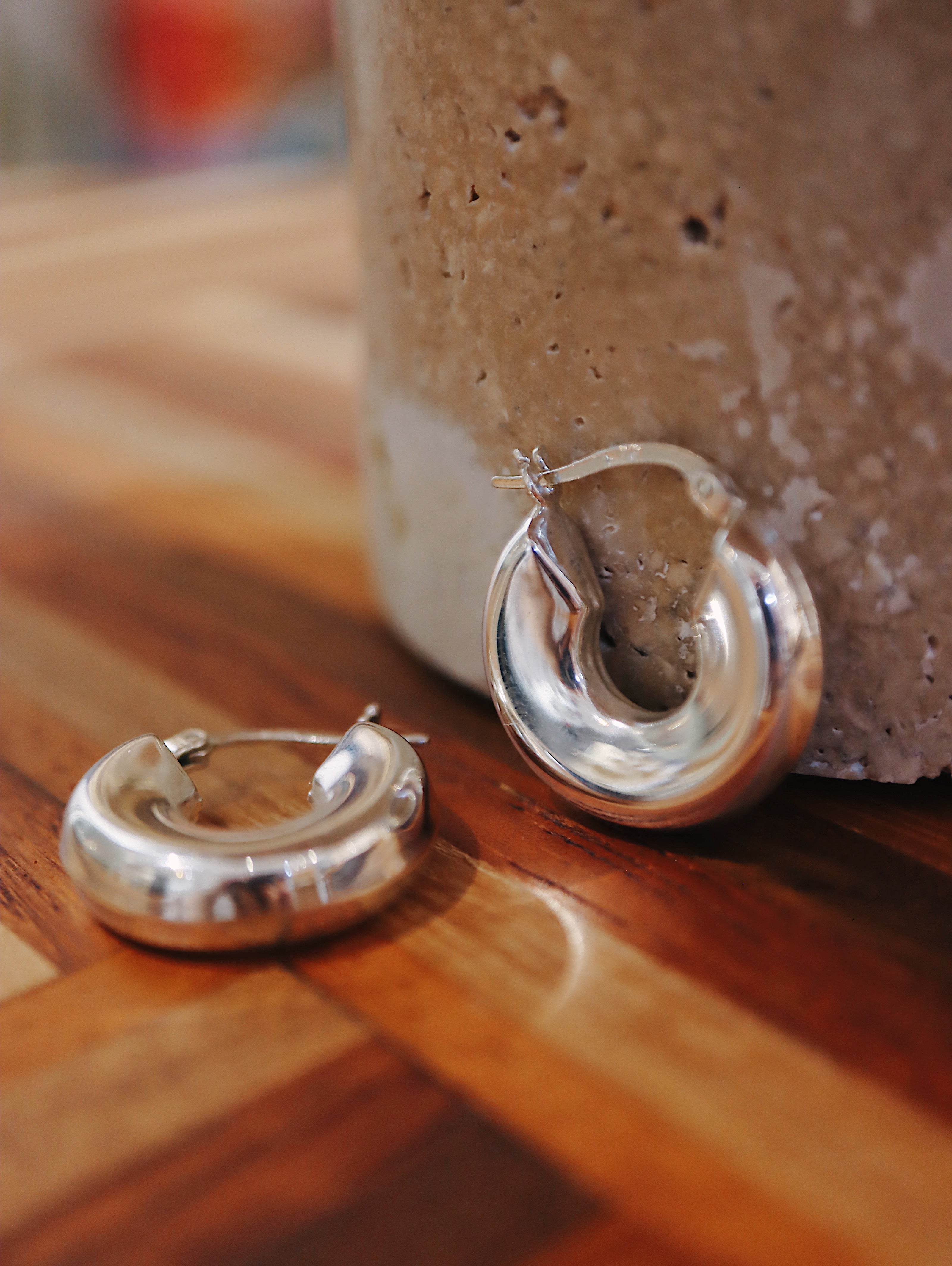Lunar Hoop Hollow silver925 earrings