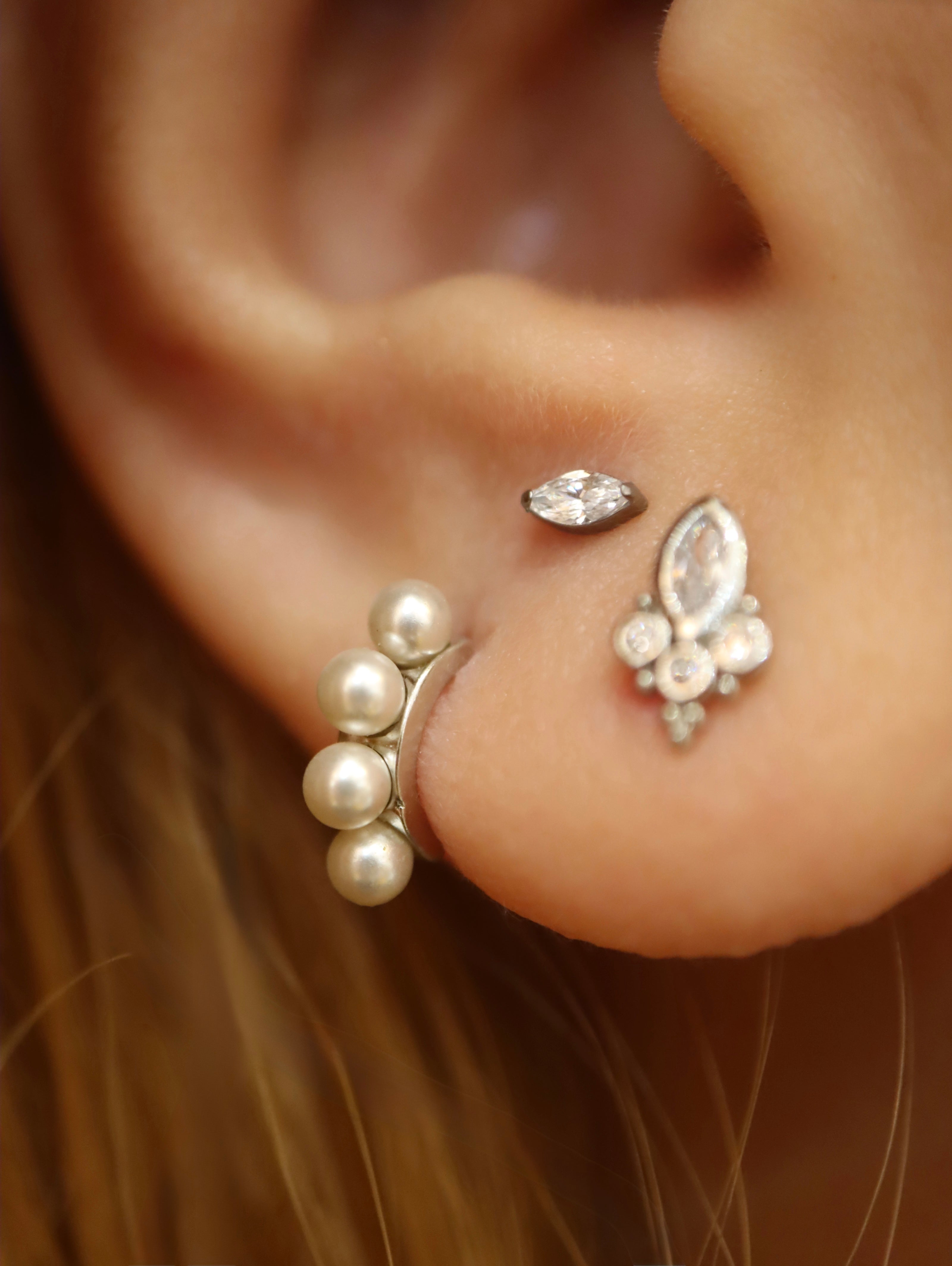 Titanium G23 The Aero Marquise Stud Earring