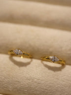 Marquise CZ hoop Stainless Steel Earrings