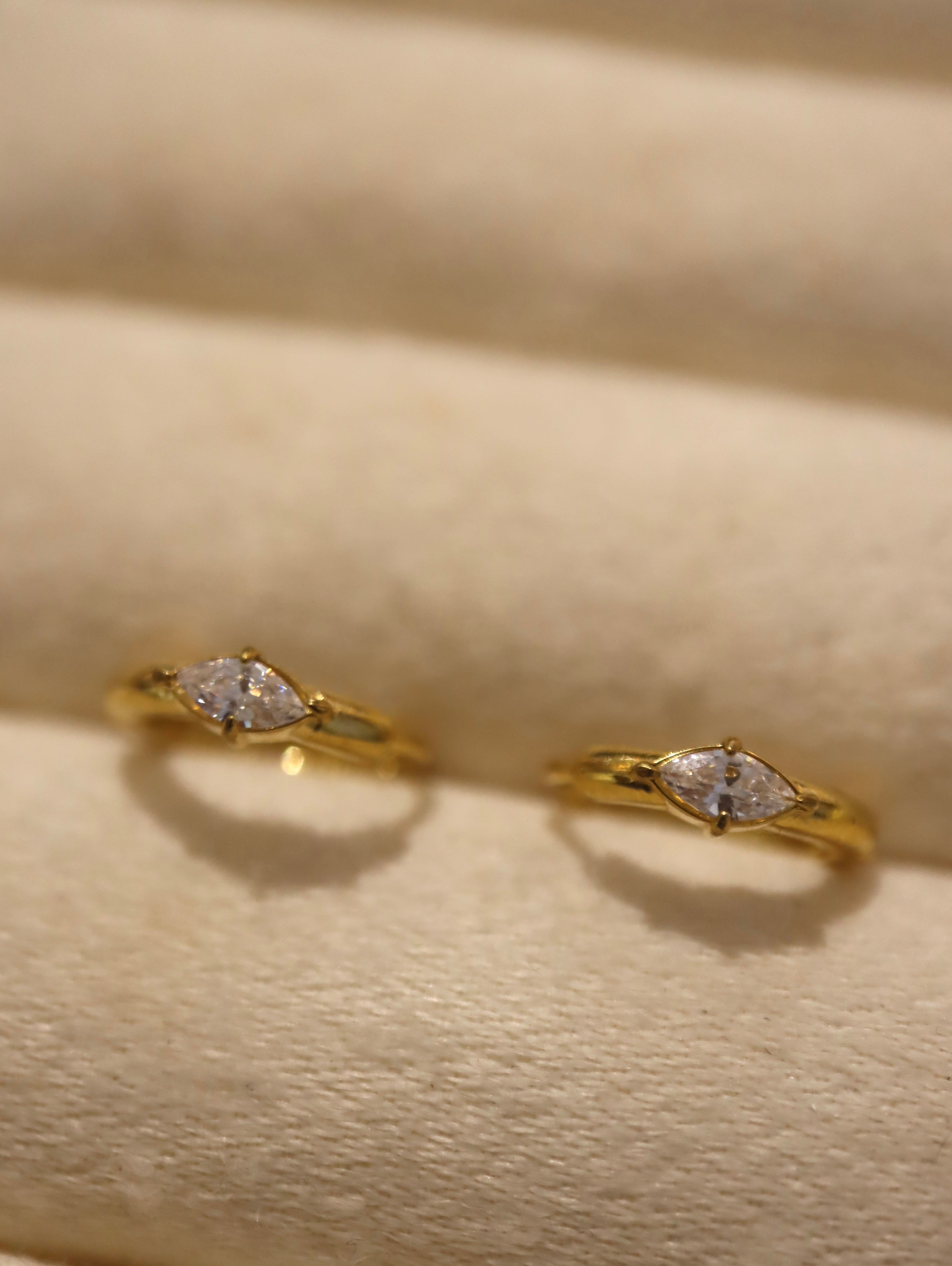 Marquise CZ hoop Stainless Steel Earrings