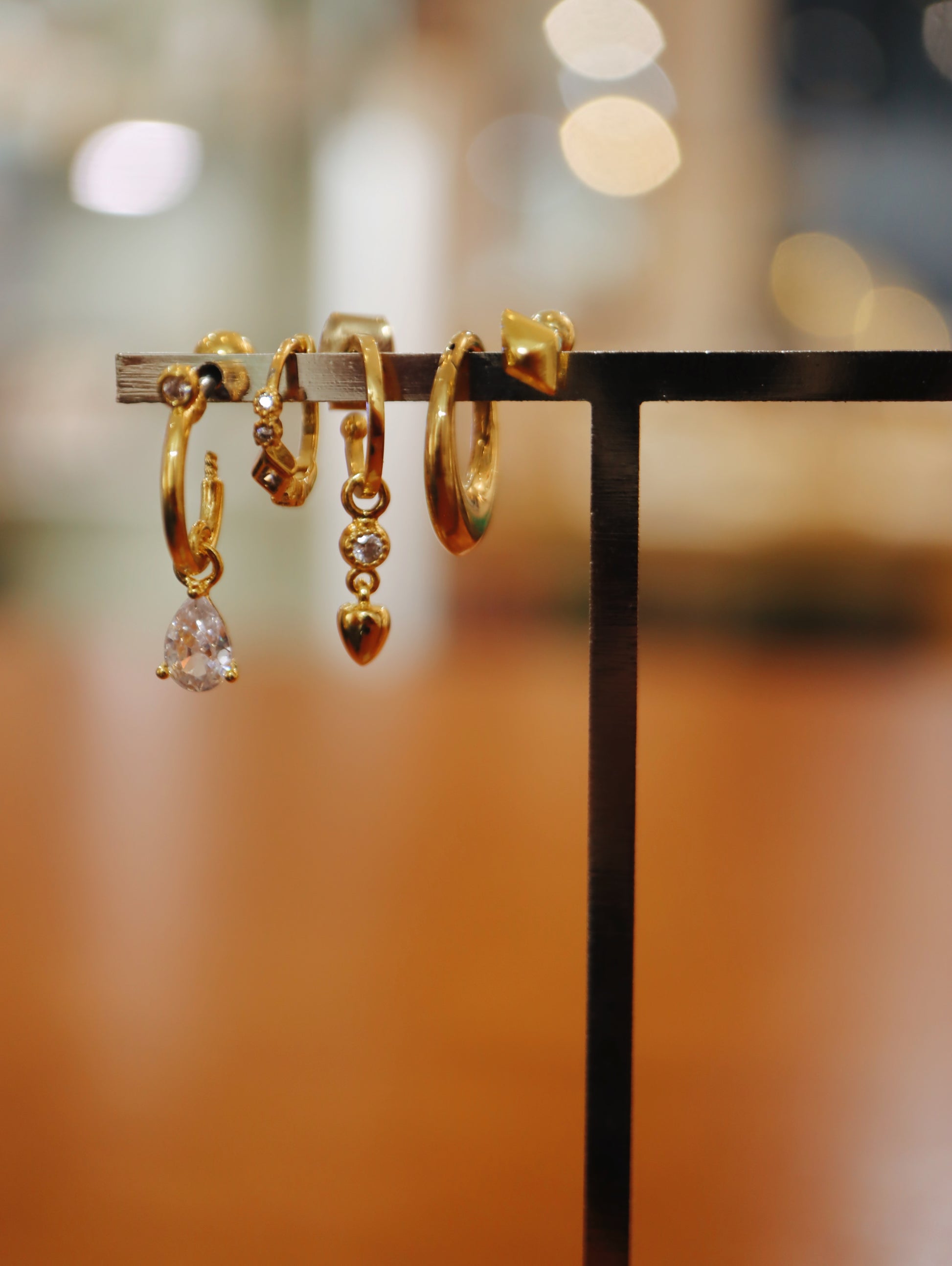 Surgical Steel Teardrop CZ Earrings (4 colours)