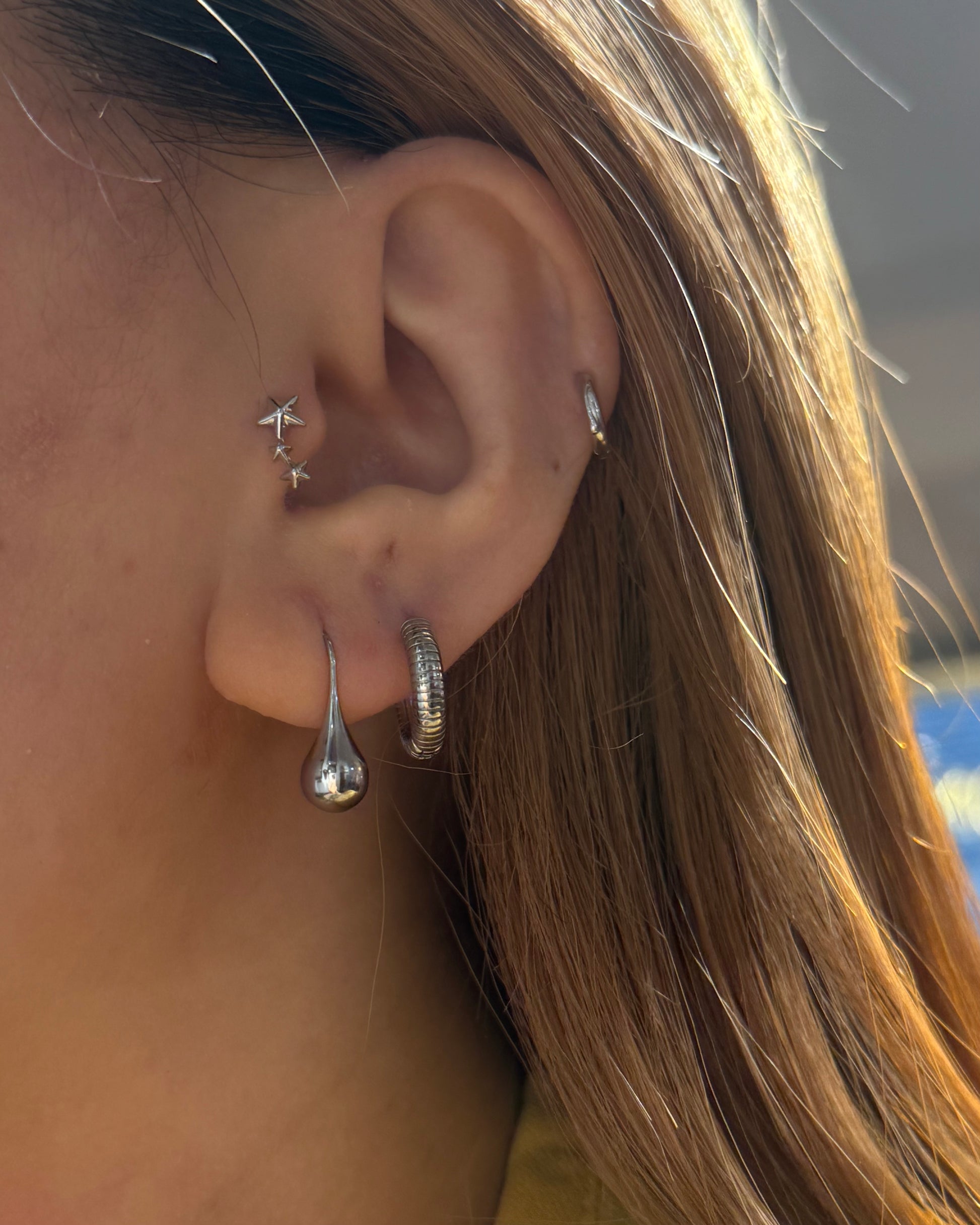 Stainless Steel Teardrop Hook Dangle Earrings