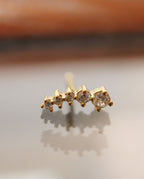 Bar curved 925 silver stud ball end piercing