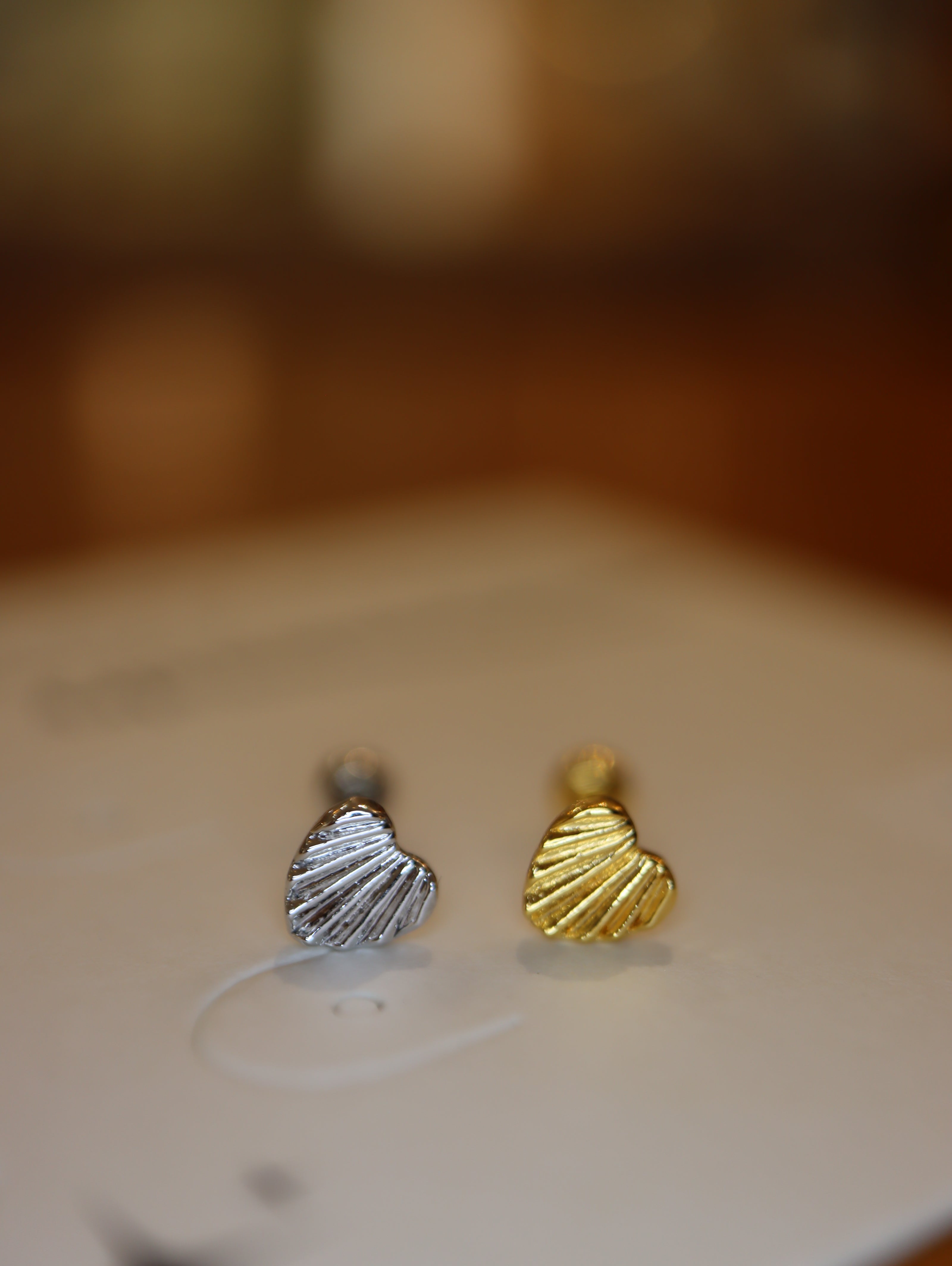 Striped heart 925 silver piercing (1pc)