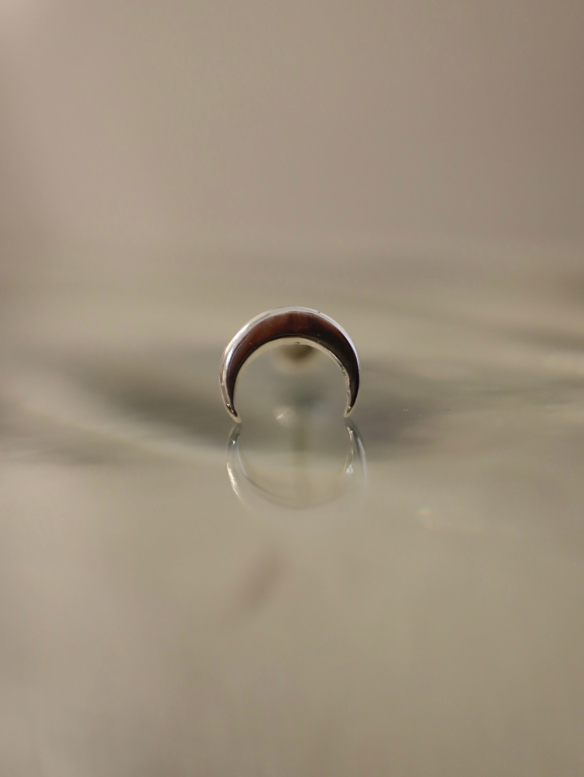 Crescent 925 silver piercing earring