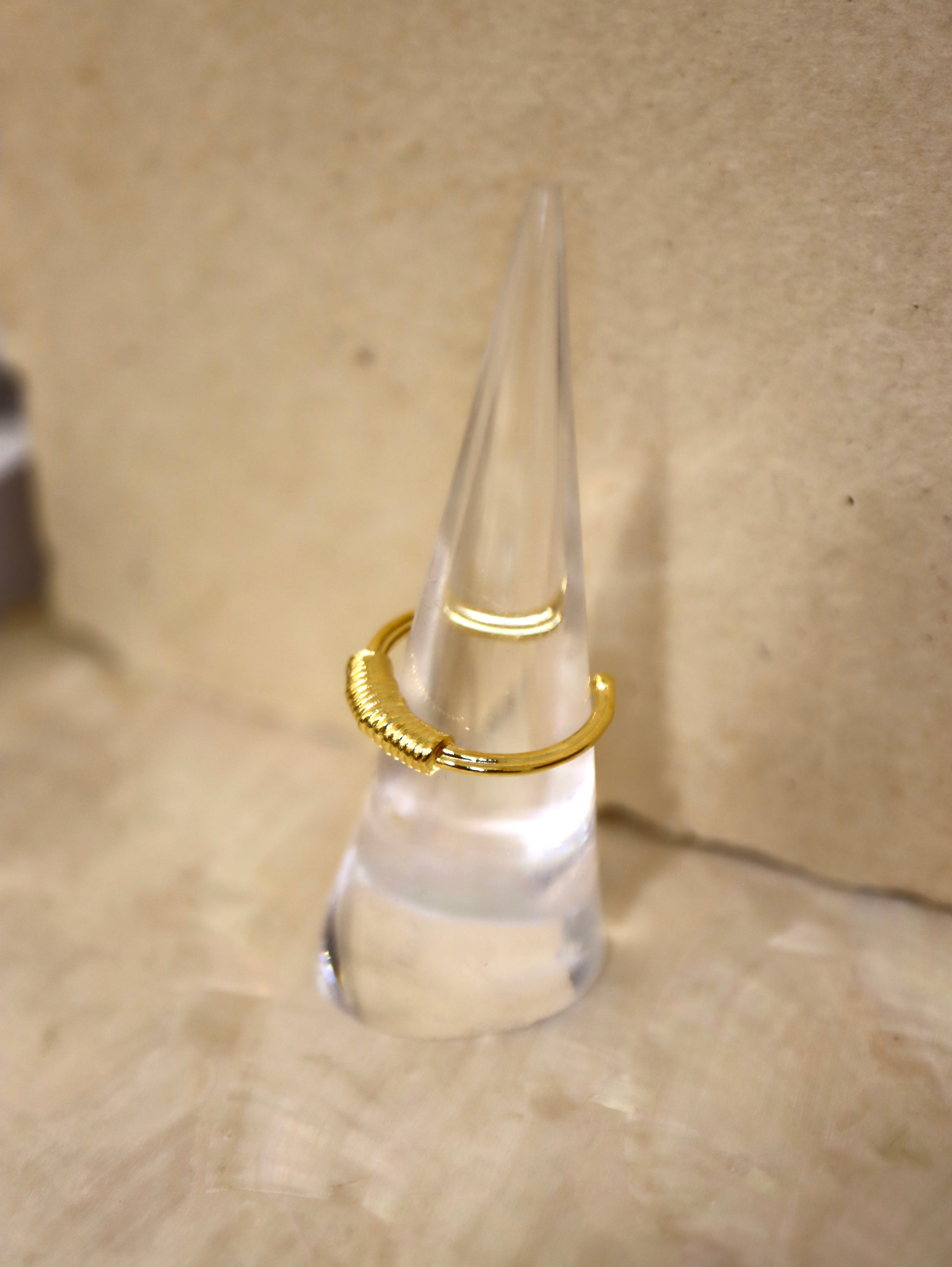 Half braided open size ring