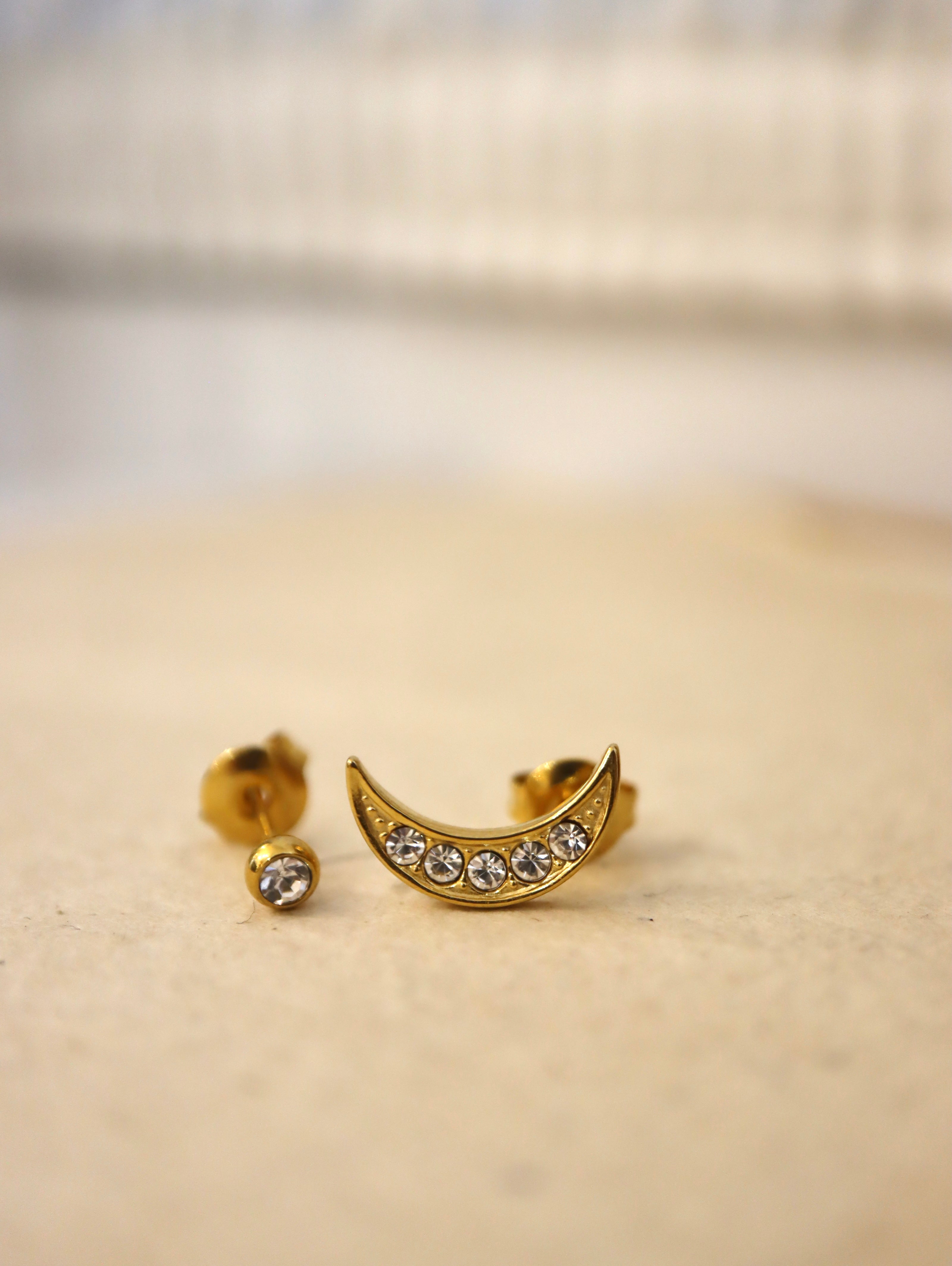 Crescent cz moon earrings