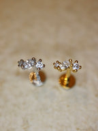 Marquise Trio Curved Stud 925 Silver Earring Piercing (1pc)