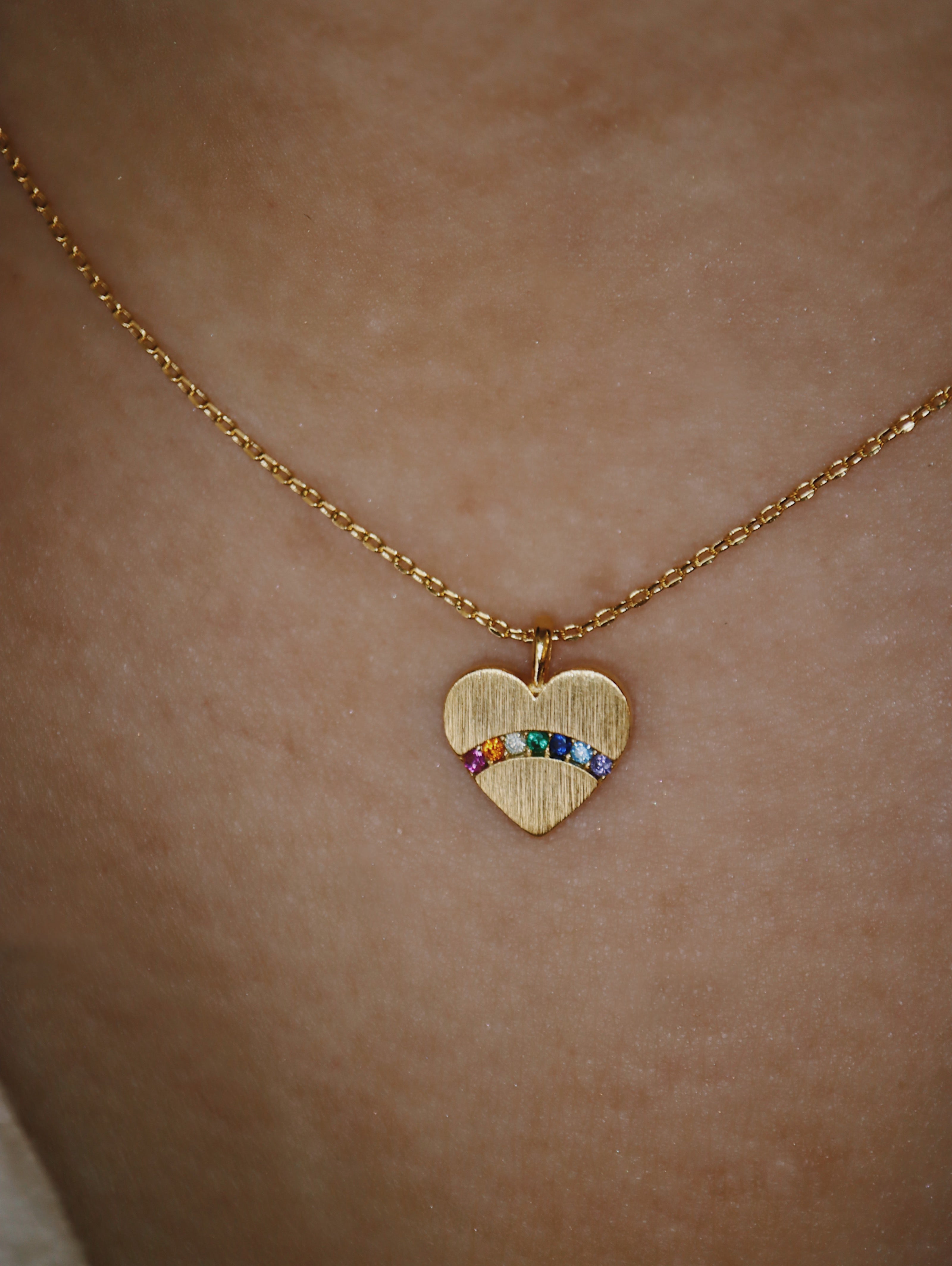 Heart rainbow necklace