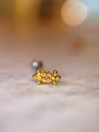Twin Blossom Bar Stud Surgical Steel Earring (1pc)