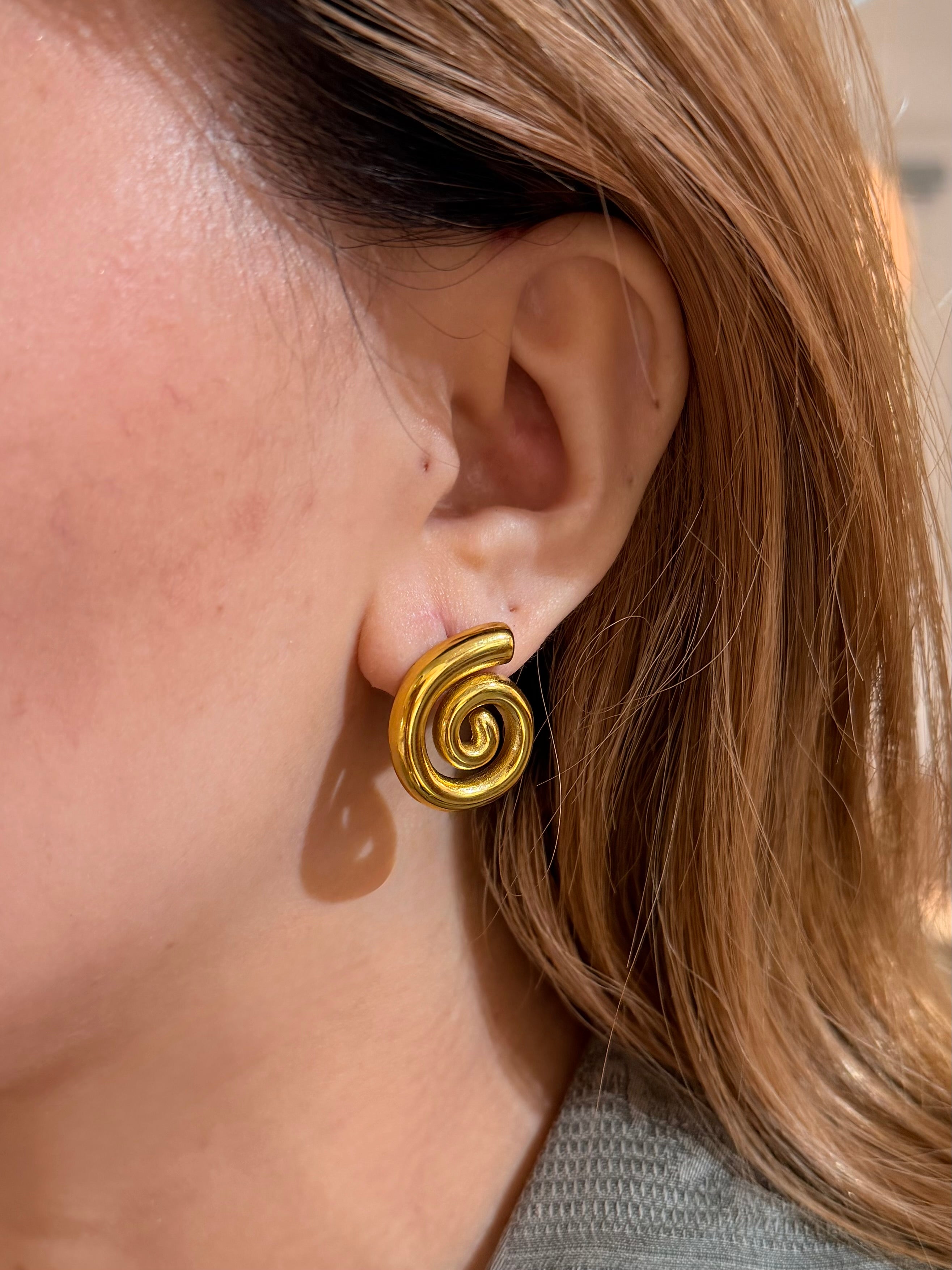Spiral stainless steel earrings