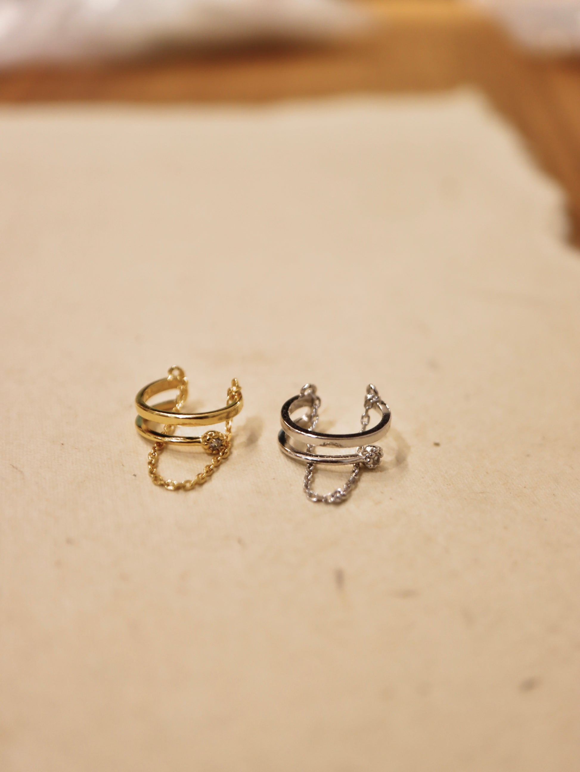 925 silver chain drop Earcuff (1pc)