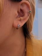 Ethereal Butterfly Stainless Steel Hinged Hoop Earrings