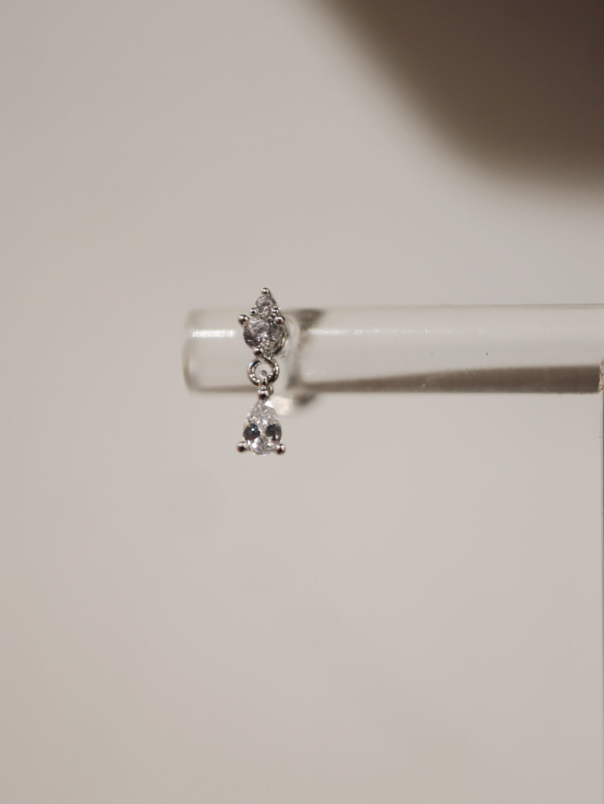 Drop cz 925 silver flat back earrings