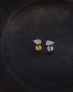 Opal drop 925 silver flat back piercing (1pc)