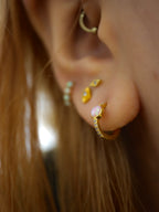 Round stone cz earrings