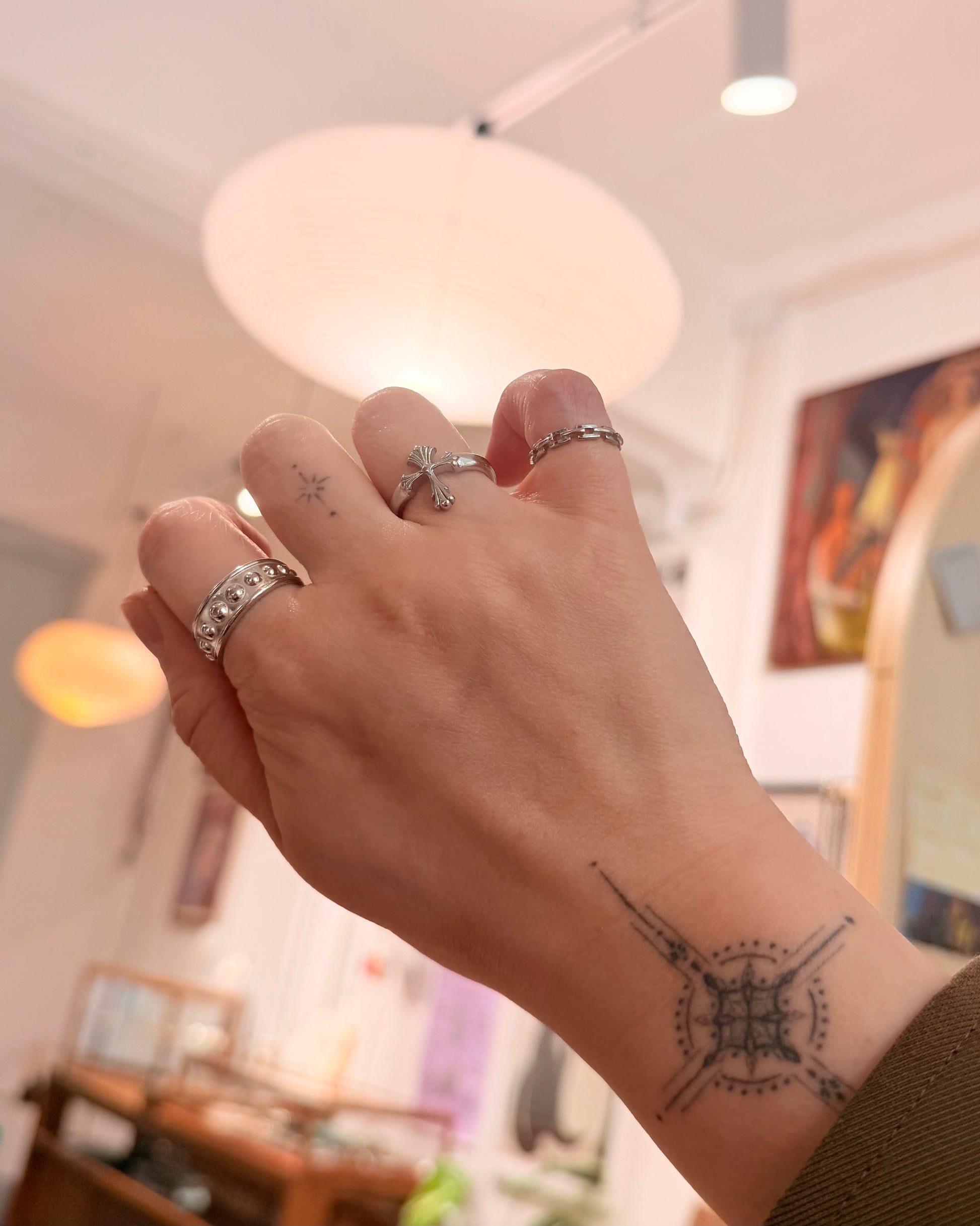 Bead stainless steel ring