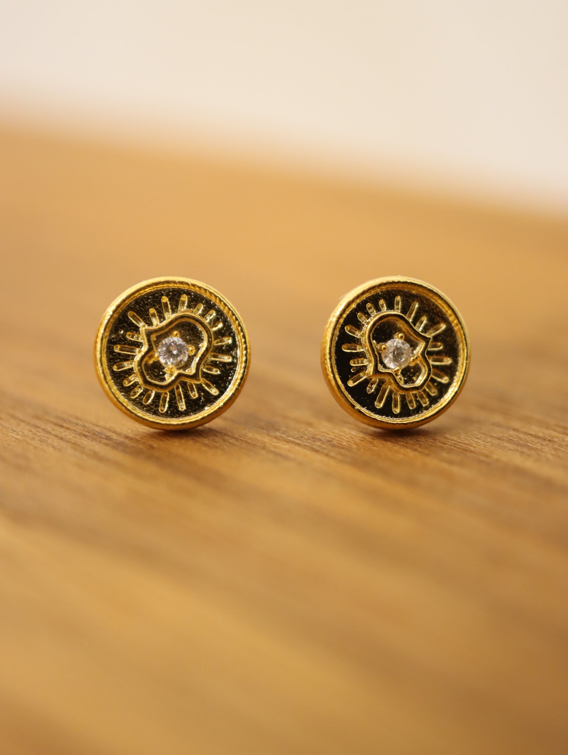 Mini coin stud earrings