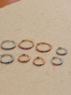 Rainbow CZ hoop Stainless steel earrings