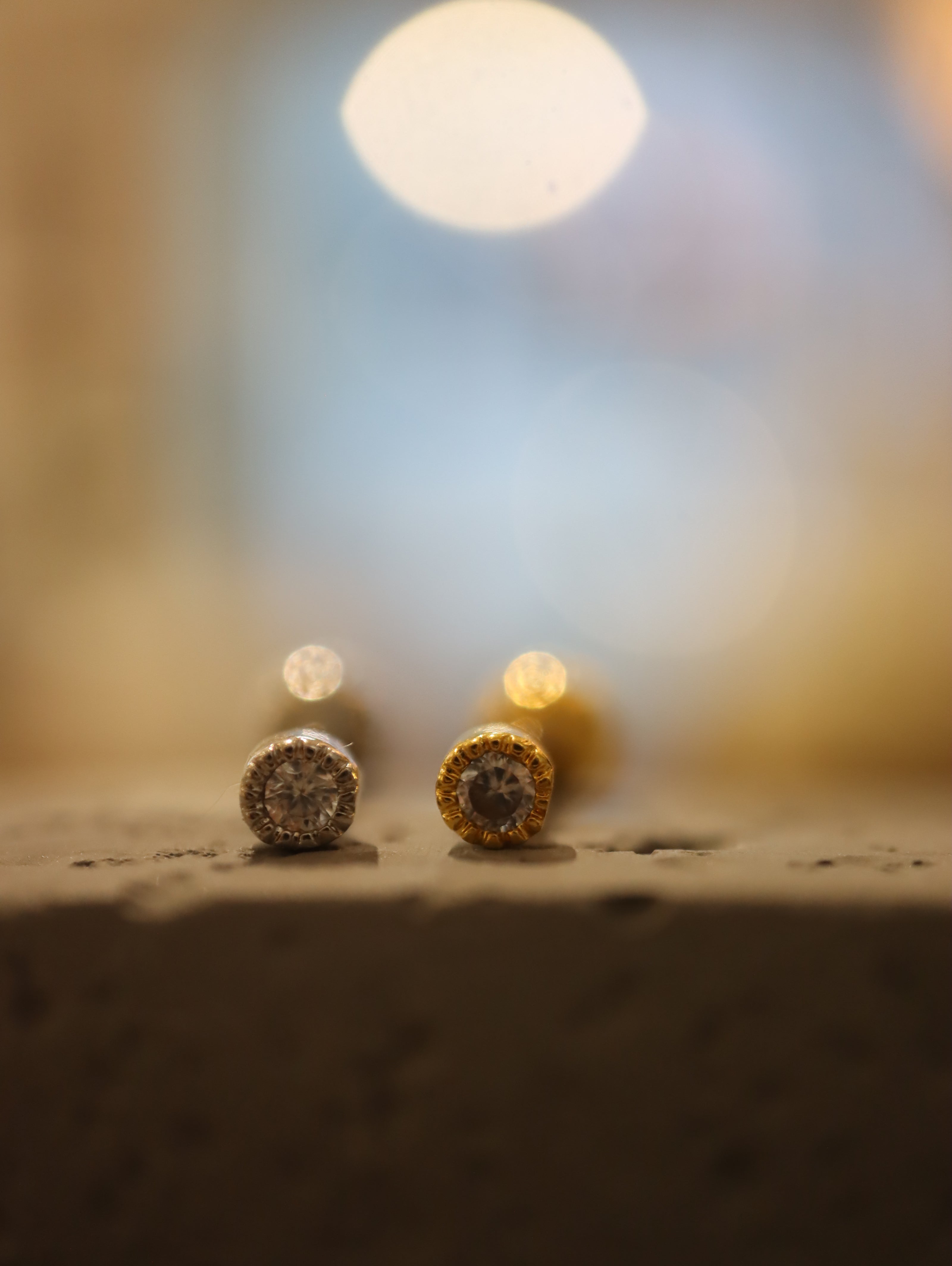 Round cz mini surgical steel stud piercing