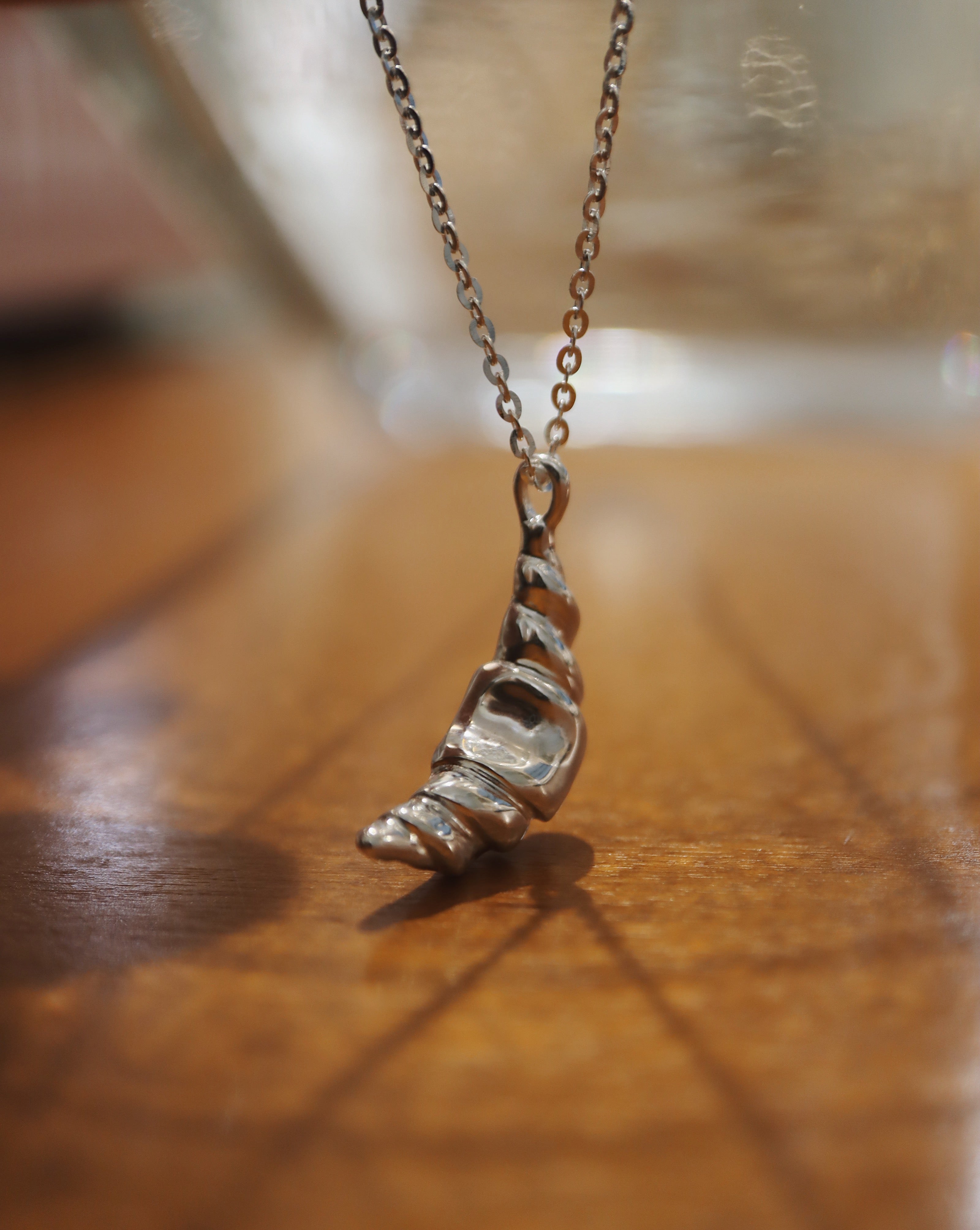Croissant 925 silver long necklace